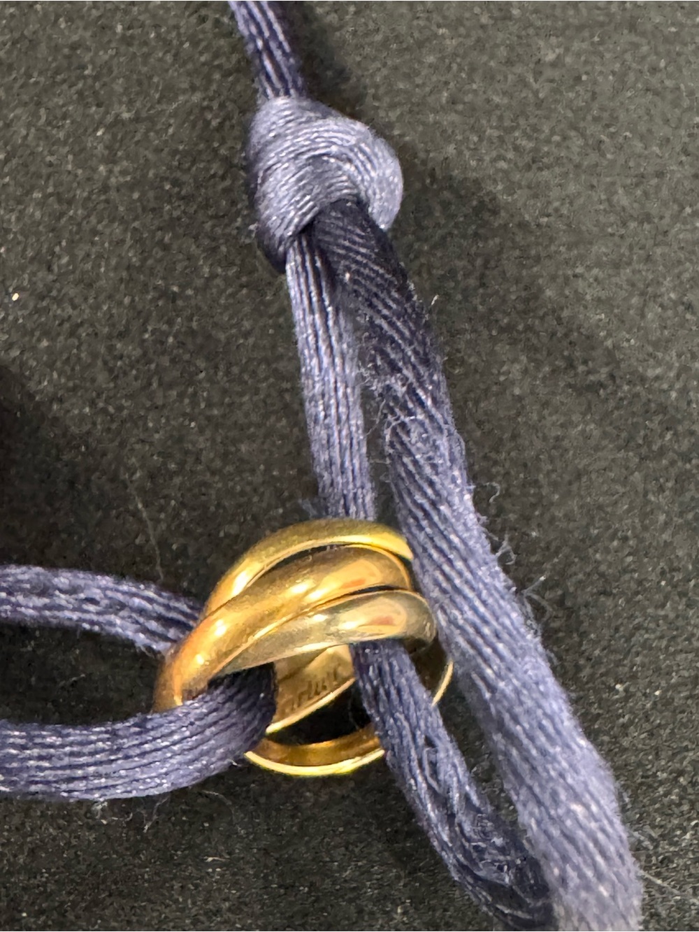 Full Set Cartier Trinity Silk Cord Bracelet (Navy Blue) - Picture 6 of 11